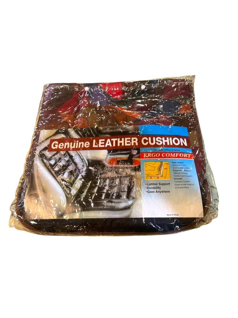 Leather Patchwork Ergo Comfort Lumbar Support Cushion Home or Auto