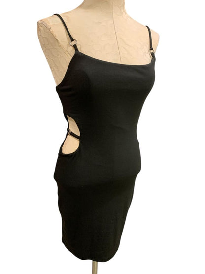 Size Medium 21 Saints New Black Dress Cut Out Sides Fitted Stretch
