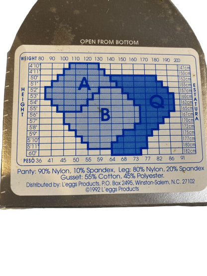 4 Pairs L'eggs Pantyhose Size Q Sheer Energy Regular Suntan 60502 RQS Vintage 1992