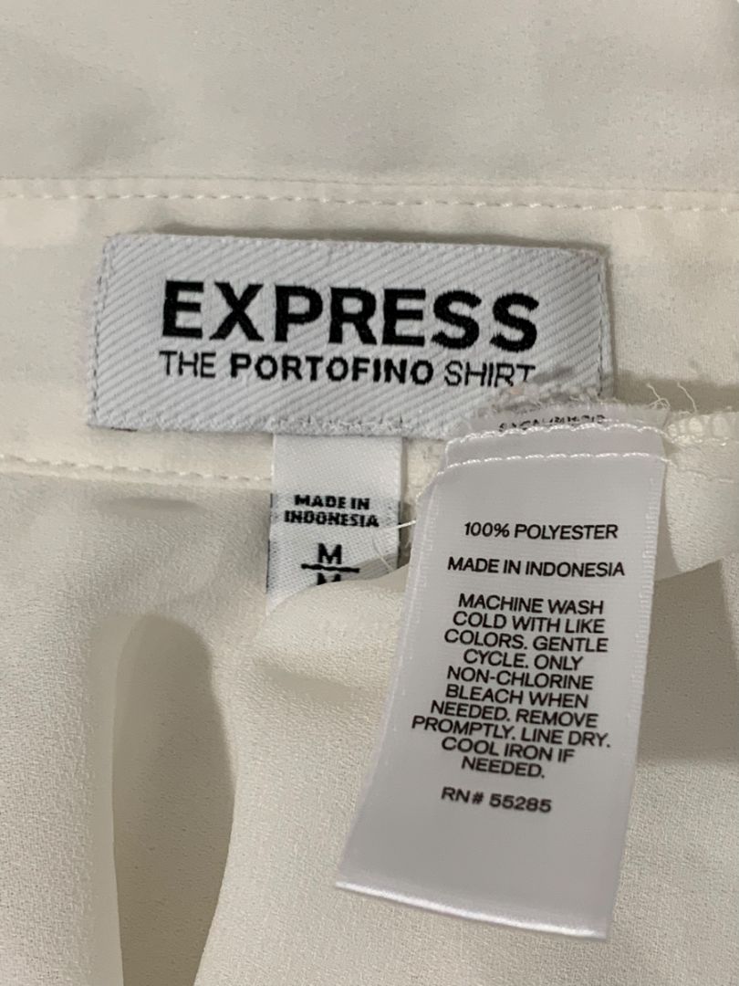 Size Medium Express Womens The Portofino Shirt Sheer Ivory Blouse
