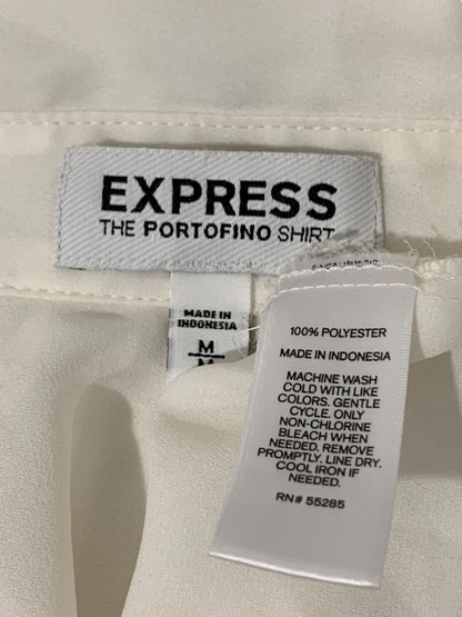 Size Medium Express Womens The Portofino Shirt Sheer Ivory Blouse