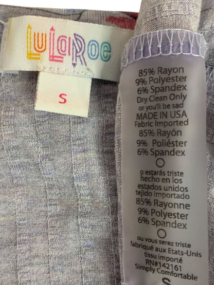 Small LulaRoe Womens Sarah Duster Long Cardigan Gray Floral Pockets