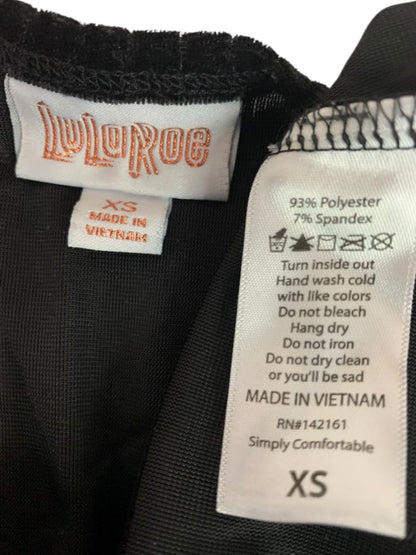 Size XS LulaRoe Elegant Carly Dress Black Ribbed Velour Hi Lo Hem