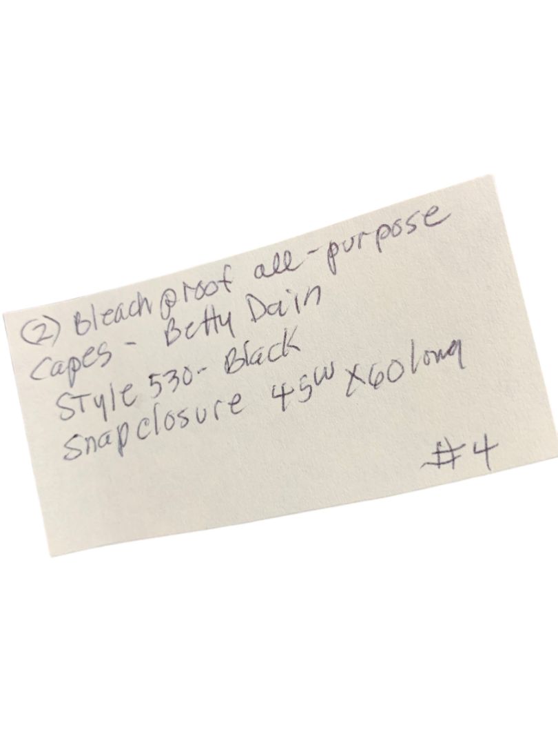 Set of 2 Betty Dain Hair Styling Capes Bleachproof All Purpose Black Style 530