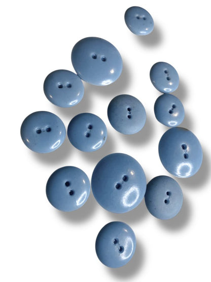 Lot of 13 Midcentury Buttons Plastic Assorted Light Blue Rope Design
