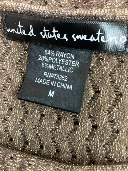 Size Medium United States Sweaters Metallic Womens Sparkle Banded Waist