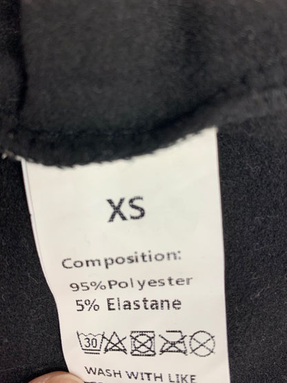 Size XS Black Scoop Neck Fitted Crop Long Sleeve Womens Shirt Fleecey Lining