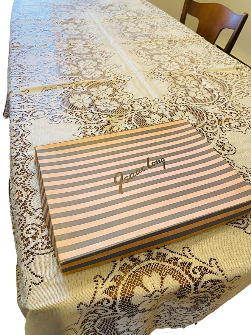 Vintage Ivory Machine Lace Tablecloth Linen 108" x 68"