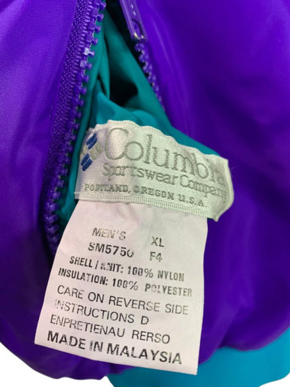 Size XL Columbia 1990s Reversible Mens Ski Jacket Teal Purple