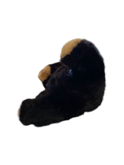 Vintage Mink Fur Teddy Bear Plush Stuffed Animal 9"