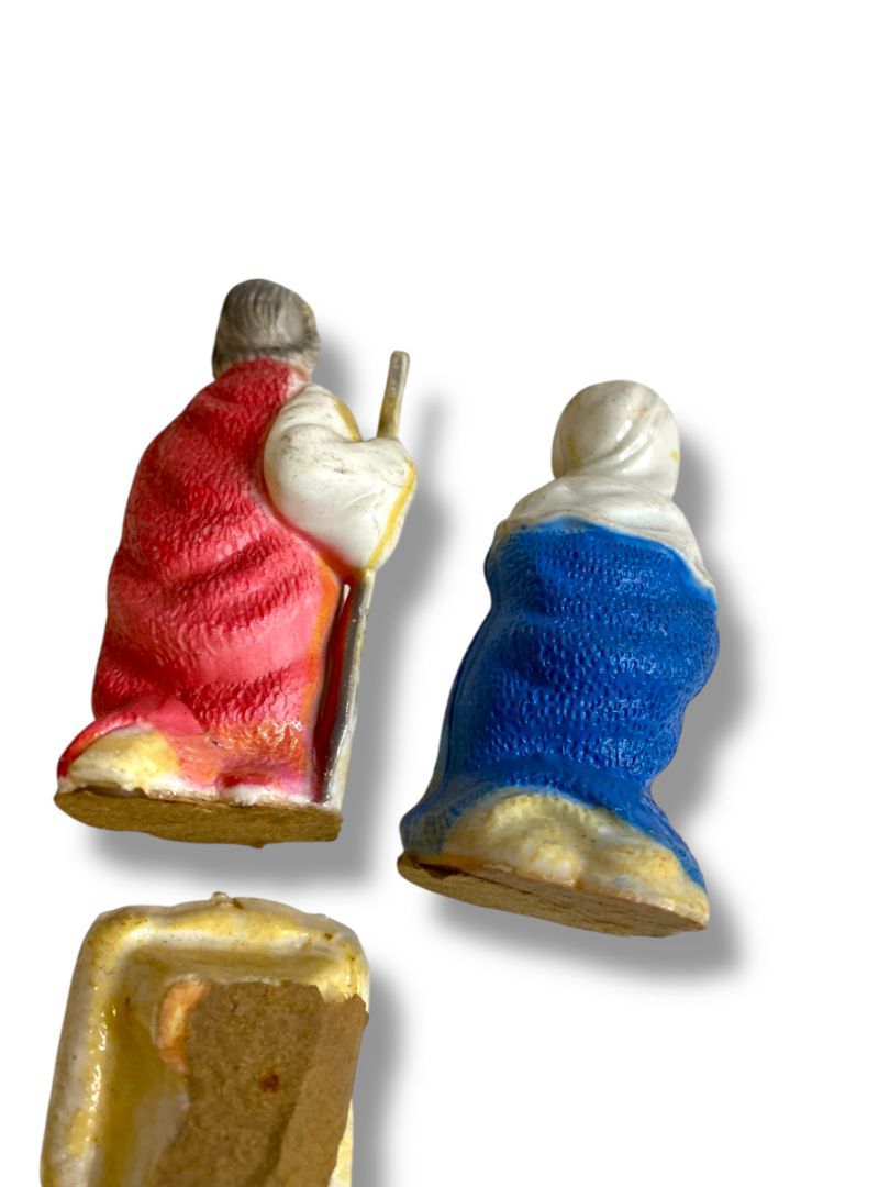 Vintage Plastic Nativity Figurines Mary Joseph Jesus 3"