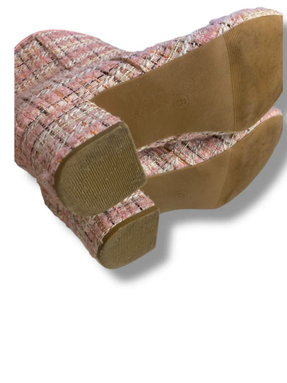 Size 5 Jessica Simpson Girls Parker Boots Booties Pink Tweed