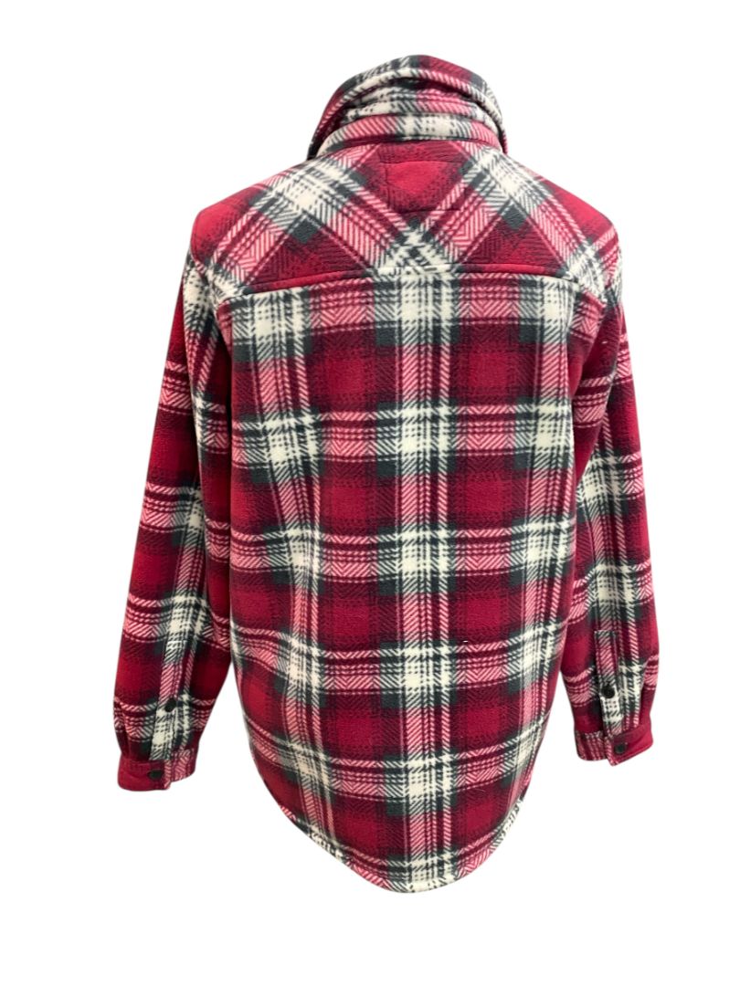Size Medium Soho Threads Womens Sherpa Lined Fleece Shacket Red Plaid
