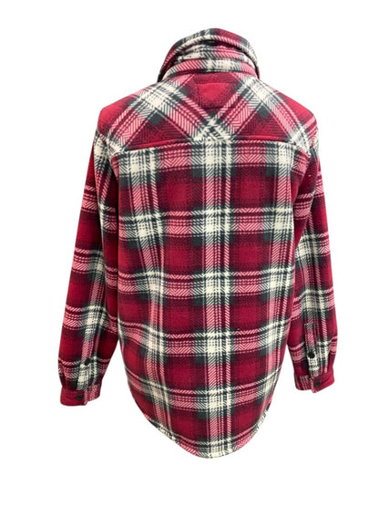 Size Medium Soho Threads Womens Sherpa Lined Fleece Shacket Red Plaid
