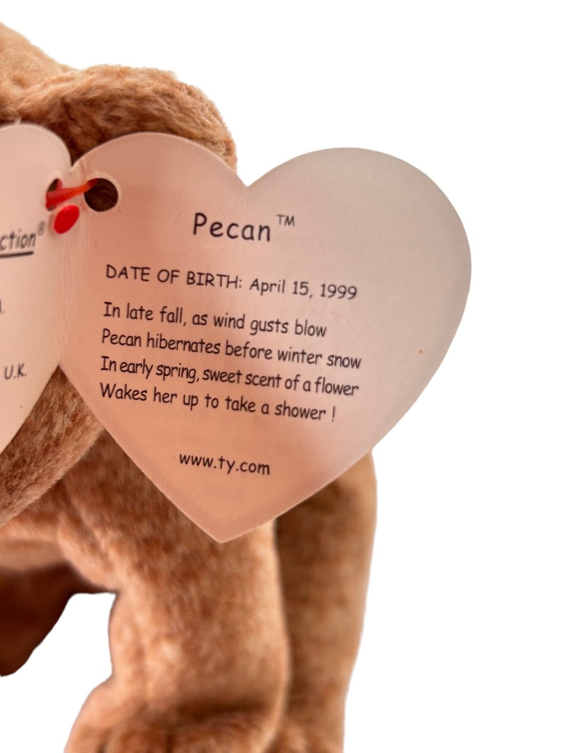 Ty Beanie Baby Original 1999 Pecan Bear Stuffed Animal Tags