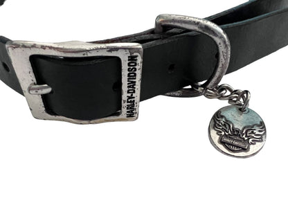 Small Harley Davidson Black Women's Belt Metal Charm 97813 00V Made USA Leather