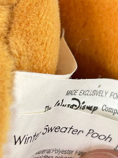 Disney Winnie the Pooh Winter Sweater Mini Bean Bag 8" Plush 1999 With Tags