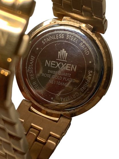 Nexxen Rose Gold Plated His and Her Watch Set in Box Sapphire Crystal