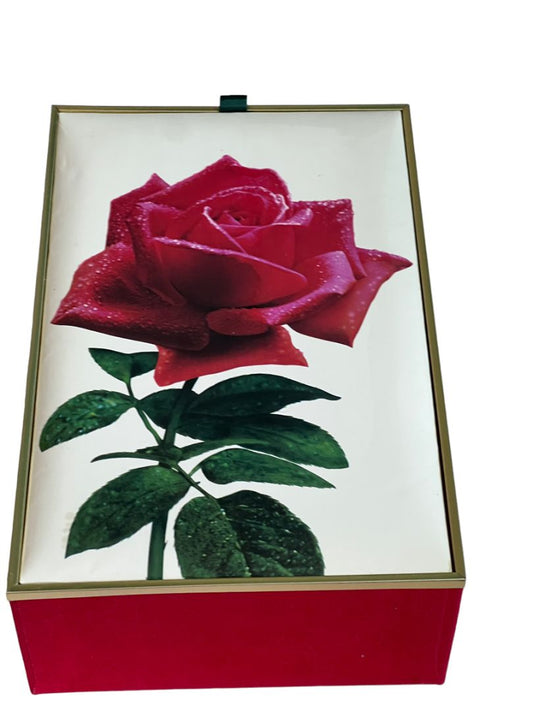 American Beauty Made in Italy Keepsake Box Velvet Covered Empty