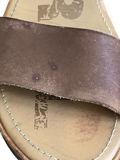Size 9.5 Sorel Ella Leather Upper Sandals Brown Elastic Slip On
