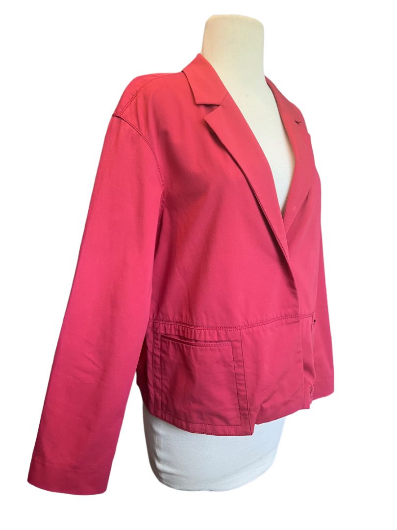 Size Medium Lafayette 148 Burnt Red Blazer Jacket Two Hidden Snap Closure