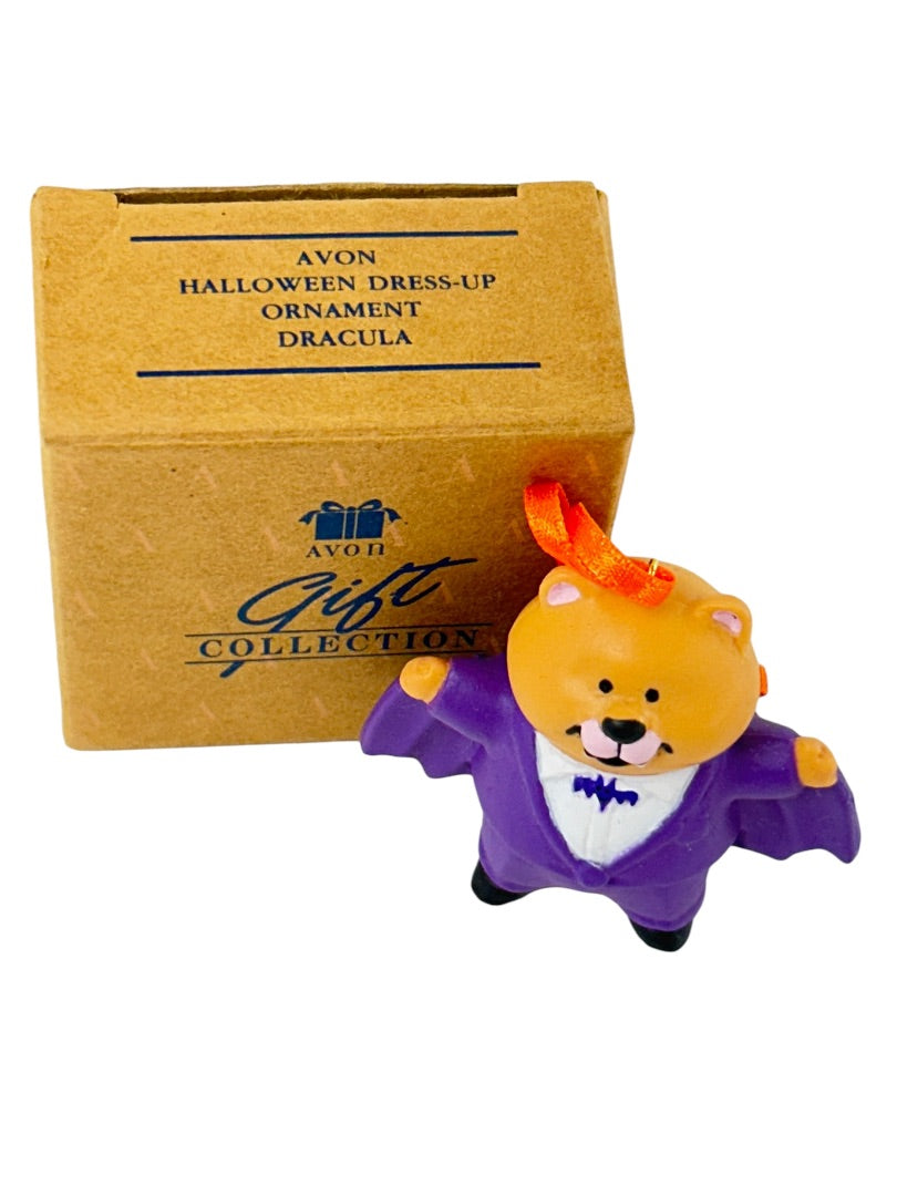 Halloween Dress-Up Ornament Dracula Vintage 1990s Avon Gift Collection Teddy 2"