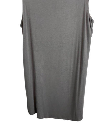 XL LOGO Layers Women's Gray Tunic Tank Top Soft Sleeveless Scoop Neck