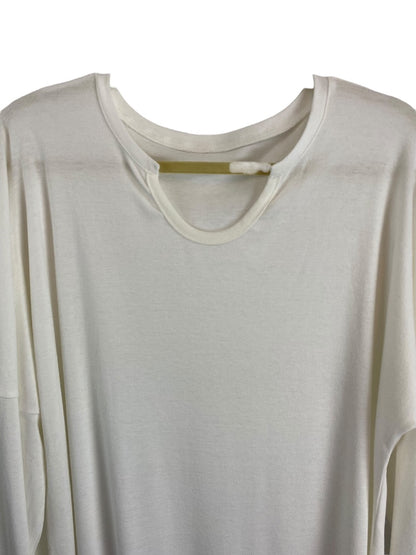 XXL Women's White Long Sleeve Tshirt Unbranded Modified Scoop Neck