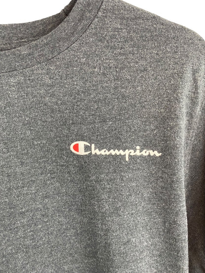 Large Champion Men's Dark Gray Heathered Tshirt Short Sleeve