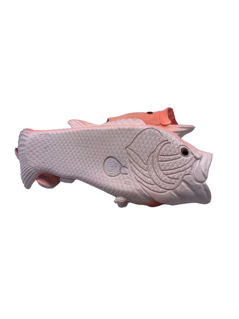 Size 7/8 (40/41) Shun Fish Novelty Sandal Slides Fishing Pink Women's