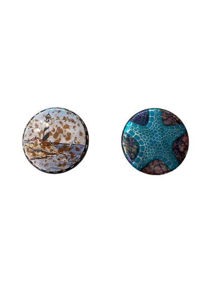 Magnabilities Jewelry Inserts Insets Classic 1" Set of 2 Beach Lighthouse Starfish C2-4 and INS1134