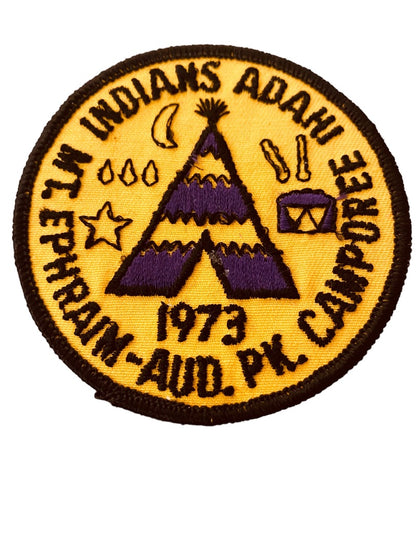 Girl Scout Patch Vintage 1973 Mt. Ephraim Aud Pk Camporee Indians ADAHI 3.2"