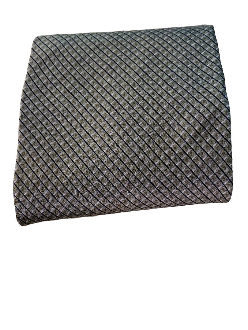 Neo Bill Blass Mens Necktie Silk Sage Green Blue Crosshatch Pattern 57"L Widest 3.75" Tie