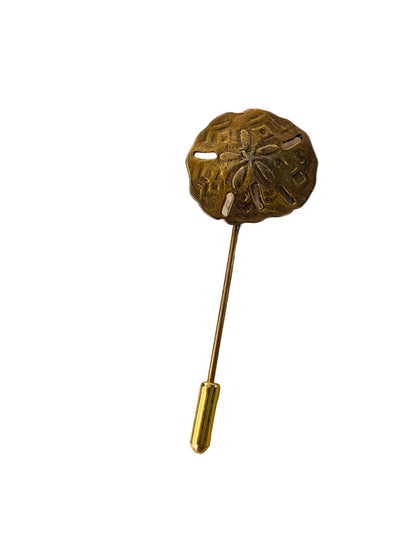 Vintage Goldtone Coppertone 2"l Stick Pin Sand Dollar Design (3/4")
