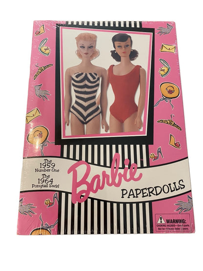 1997 Barbie Mattel for Avon Paper Doll Book 1959 Number One and The 1964 Ponytail Swirl