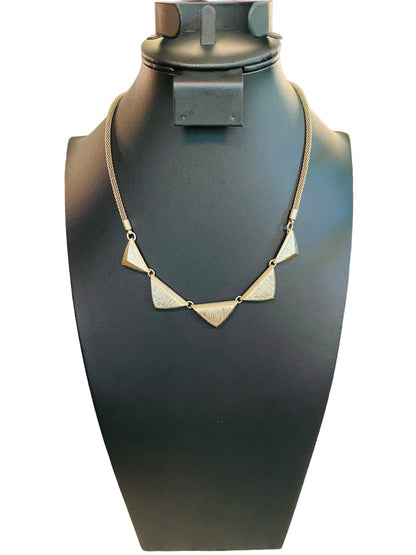 Goldtone Triangle Necklace 17"-20" Lays Flat Lobster Clasp