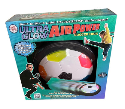 Ultra Glow Air Power Soccer Disk Hover Action Built in Black Light Toy