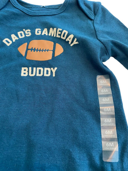 NWT Carter's 6M Football One Piece "Dad's Gameday Buddy" Long Sleeve Cotto