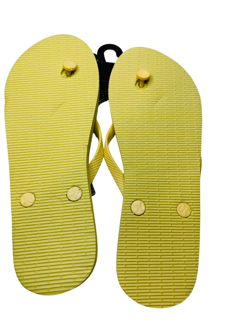 8M Hurley Womens New Animal Flip Flops Yellow Pink Cheetah Sunrise