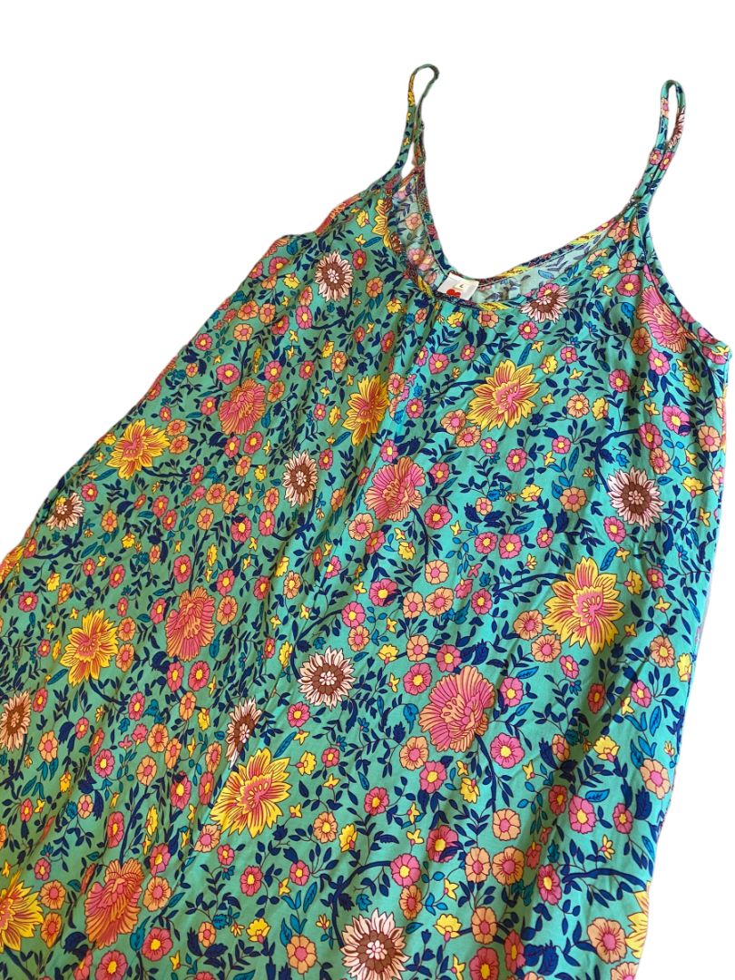 Size Large Buenos Ninos Floral Lightweight Jumper One Piece W Pockets Wide Leg