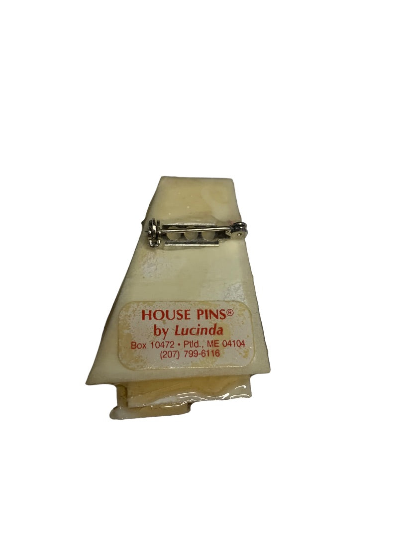 House Pins by Lucinda Brooch Brown House Cloud 2"h x 1.25"w Made in USA Maine