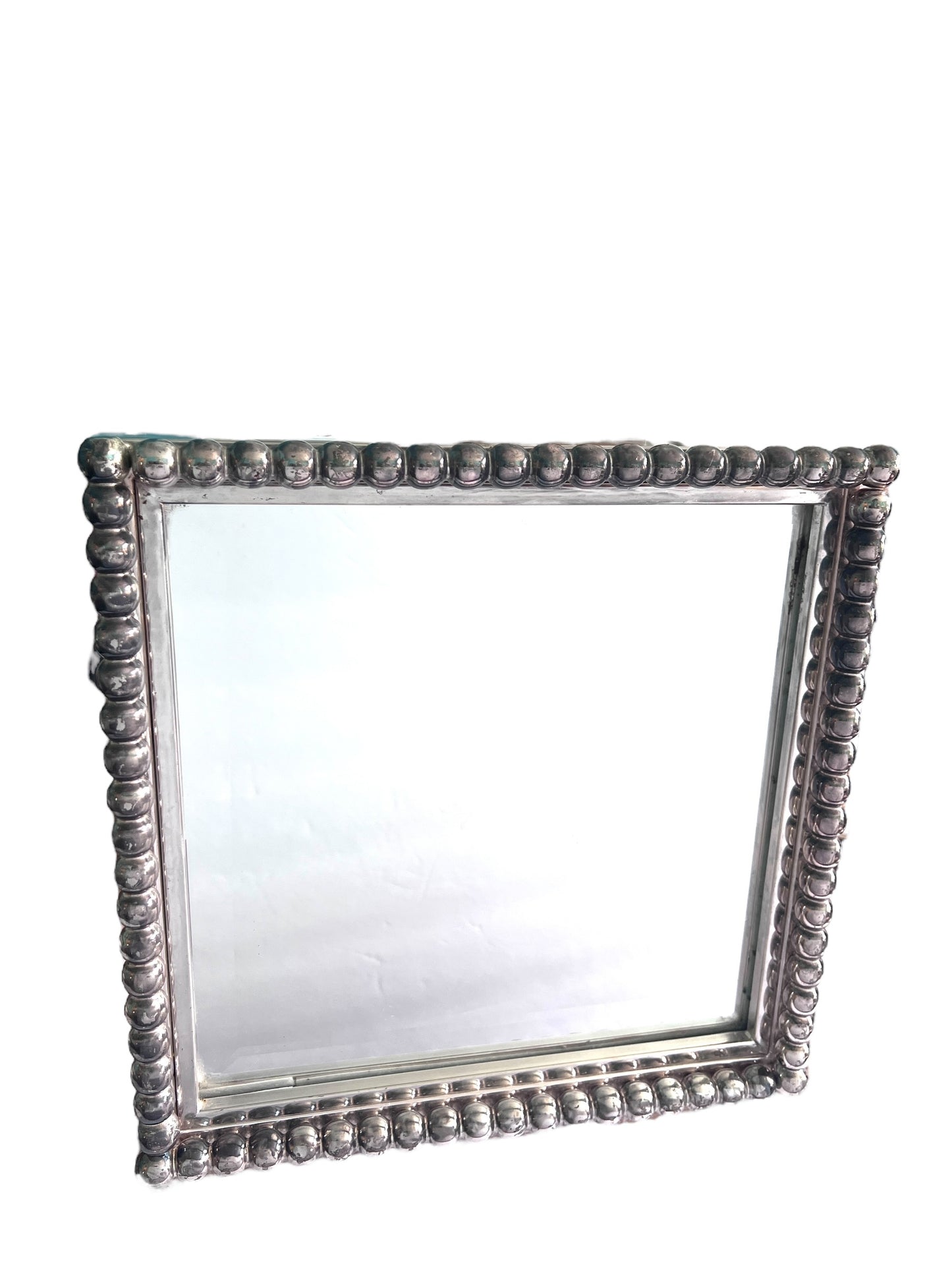 UTTERMOST Beveled Mirror Silver Color Beaded Metal Frame