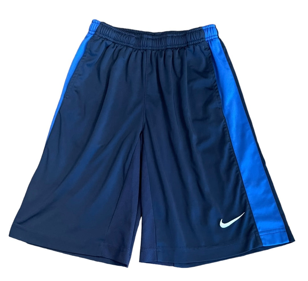 Small Nike Dri-Fit Athletic Drawstring Pull On Shorts Blue Side Pockets 416172-453