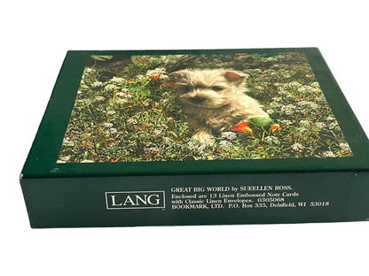 NEW Lang Westie Terrier Dog 13 Linen Embossed Blank Card Set Thank You Any Occasion