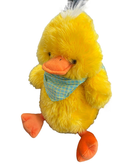 FAO Schwarz Yellow Duckling Bandana 15" Orange Feet Beak Yellow Body