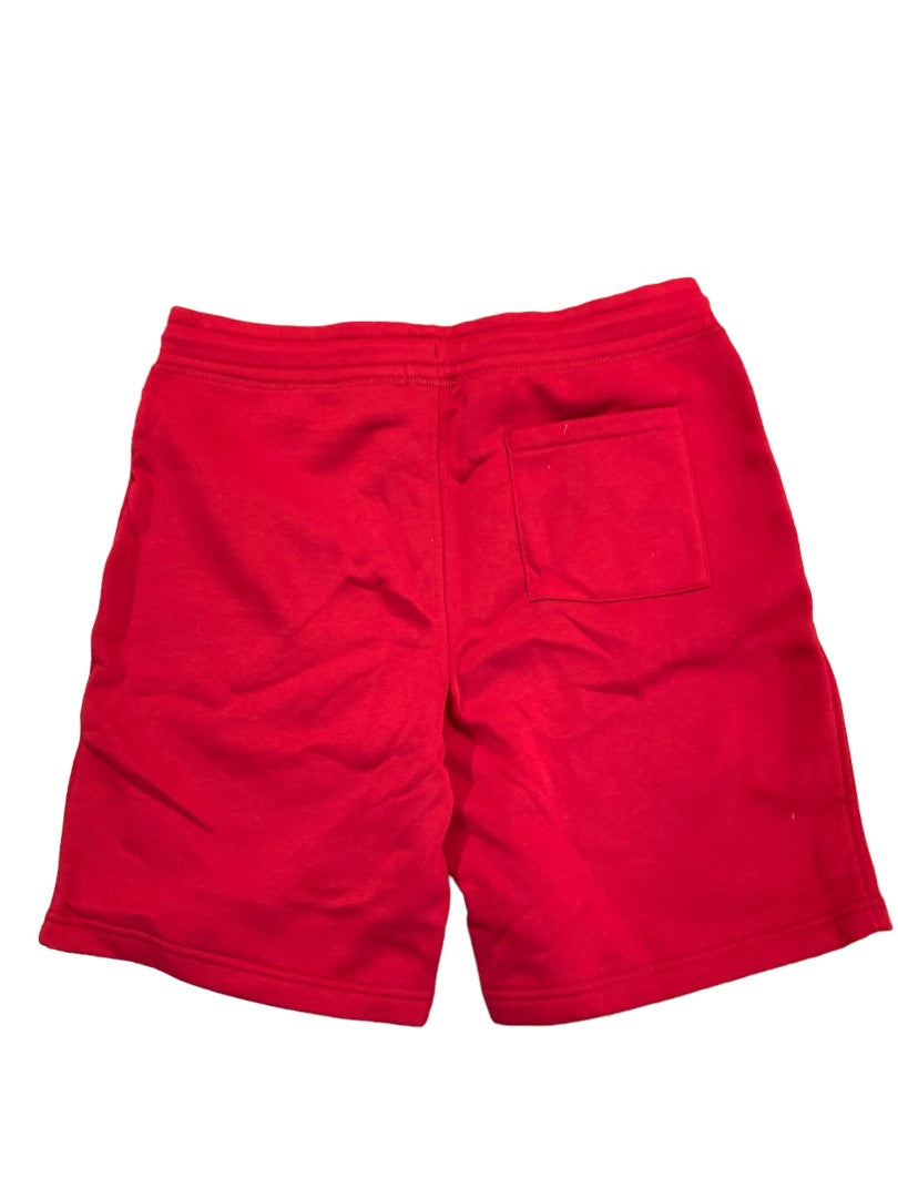 Large Nautica New Mens Red Fleece Lined Sweat Shorts Active Pockets KR9192