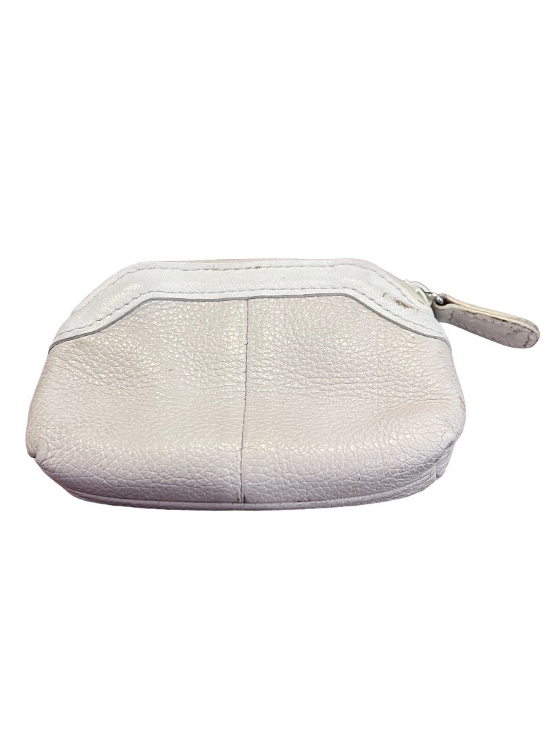 BRIGHTON Cream Pebbled Leather Coin Purse Zip Pouch