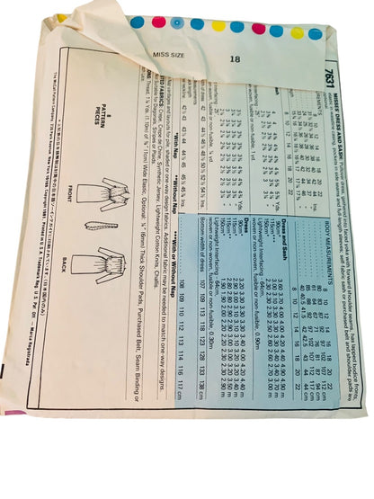 McCalls 7631 Uncut Pattern Vintage 1970s Roland Klein Miss Size 18 Bust 40 Dress