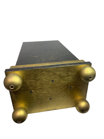 R.Stad Designs Black Gold Handmade Hinged Tabletop Cabinet Box for VHS Tapes 20"h x 10.5"w