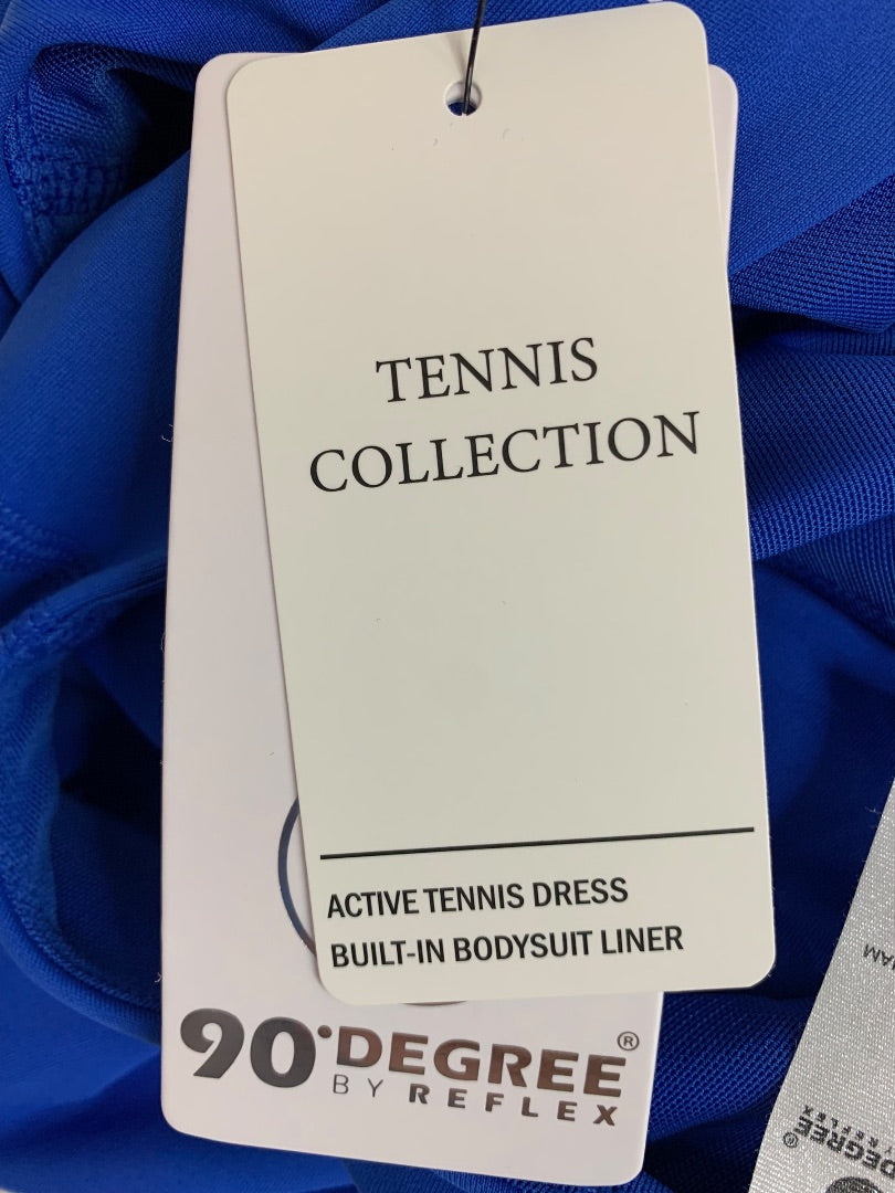 Large 90 Degree by Reflex New Tennis Dress with Body Suit Liner Strong Blue